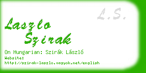 laszlo szirak business card